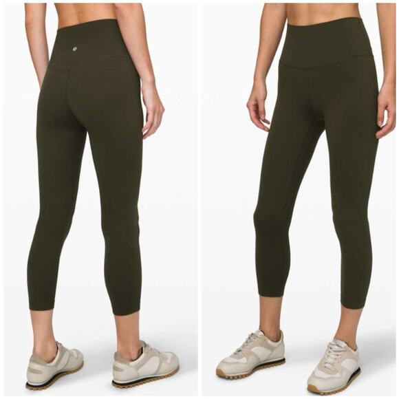lululemon athletica Pants - Lululemon high rise align crop leggings dark olive 2